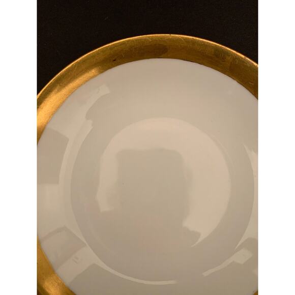 Vintage Hutschenreuther Small Fruit Bowl 5 1/8"d White with Thick Gold Band Verg - Picture 3 of 5
